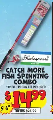 Ollie's Shakespeare CATCH MORE FISH SPINNING COMBO offer