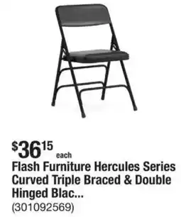 The Home Depot Flash Furniture Hercules Series Curved Triple Braced & Double Hinged Blac... offer