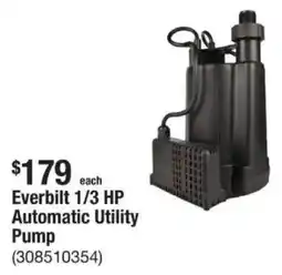 The Home Depot Everbilt 1/3 HP Automatic Utility Pump offer