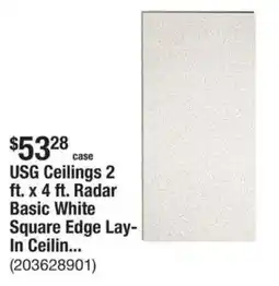 The Home Depot USG Ceilings 2 ft. x 4 ft. Radar Basic White Square Edge Lay- In Ceiling offer