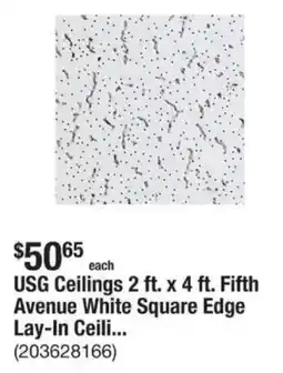 The Home Depot USG Ceilings 2 ft. x 4 ft. Fifth Avenue White Square Edge Lay-In Ceiling offer