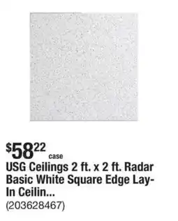 The Home Depot USG Ceilings 2 ft. x 2 ft. Radar Basic White Square Edge Lay- In Ceiling offer