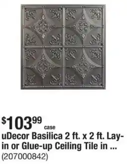 The Home Depot uDecor Basilica 2 ft. x 2 ft. Lay- in or Glue-up Ceiling Tile in offer