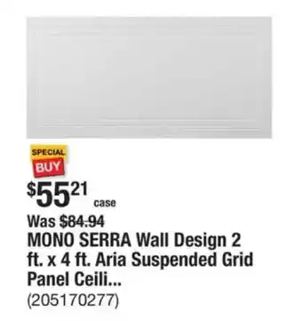 The Home Depot MONO SERRA Wall Design 2 ft. x 4 ft. Aria Suspended Grid Panel Ceiling offer