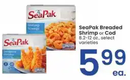 Albertsons SeaPak Breaded Shrimp or Cod offer