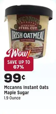 Grocery Outlet Instant Oats Maple Sugar offer