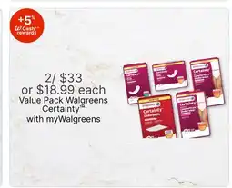 Walgreens Value Pack Walgreens Certainty offer