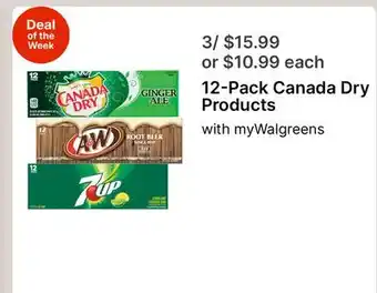 Walgreens 12-Pack Canada Dry Products offer