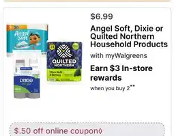 Walgreens Angel Soft, Dixie or Quilted Northern Household Products offer