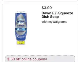 Walgreens Dawn EZ-Squeeze Dish Soap offer