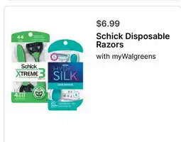 Walgreens Schick Disposable Razors offer