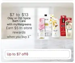 Walgreens Olay or Old Spice Bath Care offer