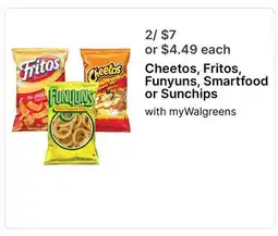 Walgreens Cheetos, Fritos, Funyuns, Smartfood or Sunchips offer