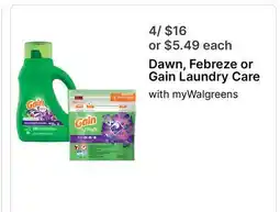 Walgreens Dawn, Febreze or Gain Laundry Care offer