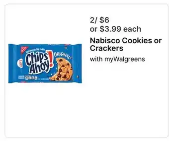 Walgreens Nabisco Cookies or Crackers offer