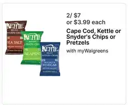 Walgreens Cape Cod, Kettle or Snyder's Chips or Pretzels offer