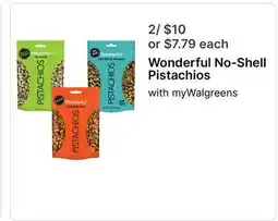 Walgreens Wonderful No-Shell Pistachios offer