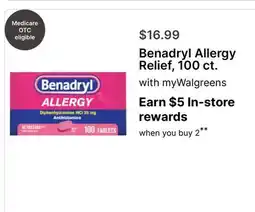 Walgreens Benadryl Allergy Relief, 100 ct offer