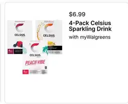 Walgreens 4-Pack Celsius Sparkling Drink offer