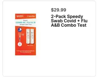 Walgreens 2-Pack Speedy Swab Covid + Flu A & B Combo Test offer