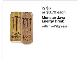 Walgreens Monster Java Energy Drink offer