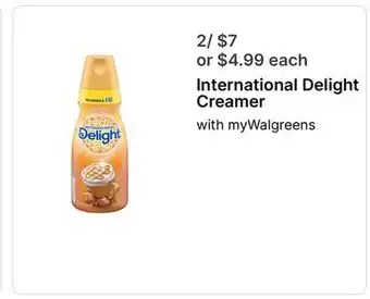 Walgreens International Delight Creamer offer