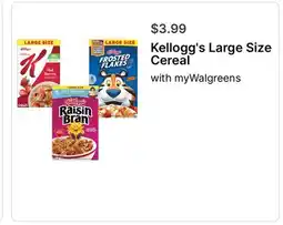 Walgreens Kellogg's Large Size Cereal offer