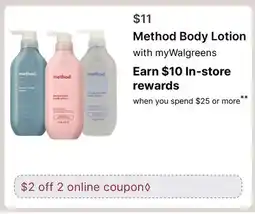 Walgreens Method Body Lotion offer