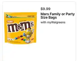 Walgreens Mars Family or Party Size Bags offer