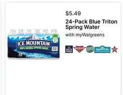 Walgreens 24-Pack Blue Triton Spring Water offer