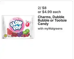 Walgreens Charms, Dubble Bubble or Tootsie Candy offer