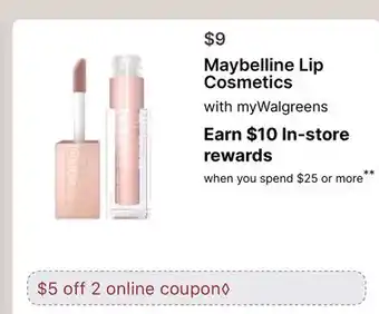 Walgreens Maybelline Lip Cosmetics offer