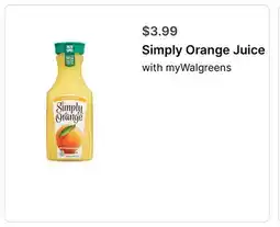 Walgreens Simply Orange Juice offer