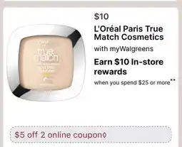 Walgreens L'Oréal Paris True Match Cosmetics offer