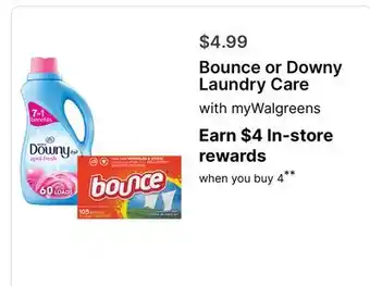 Walgreens Bounce or Downy Laundry Care offer