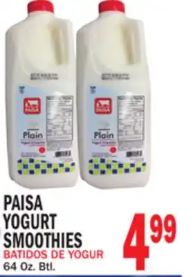 Bravo Supermarkets PAISA YOGURT SMOOTHIES offer