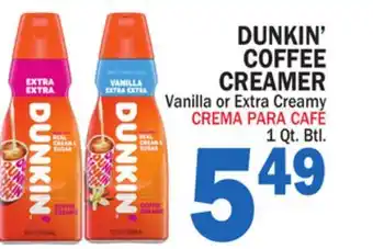 Bravo Supermarkets DUNKIN' COFFEE CREAMER offer