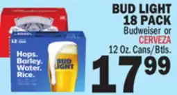 Bravo Supermarkets BUD LIGHT 18 PACK offer