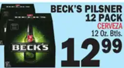 Bravo Supermarkets BECK'S PILSNER 12 PACK offer