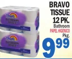 Bravo Supermarkets BRAVO TISSUE 12 PK offer