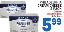 Bravo Supermarkets PHILADELPHIA CREAM CHEESE 2 PACK offer