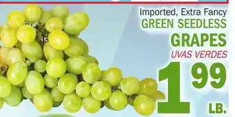 Bravo Supermarkets GREEN SEEDLESS GRAPES offer