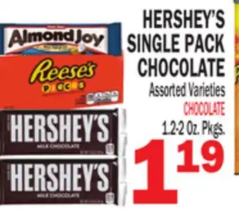 Bravo Supermarkets HERSHEY'S SINGLE PACK CHOCOLATE offer