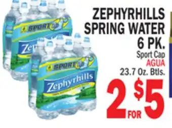 Bravo Supermarkets ZEPHYRHILLS SPRING WATER 6 PK offer