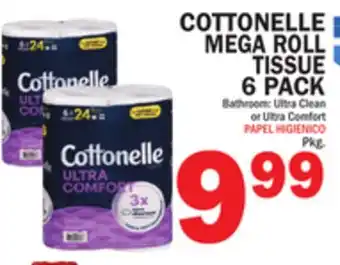 Bravo Supermarkets COTTONELLE MEGA ROLL TISSUE 6 PACK offer