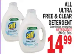 Bravo Supermarkets ALL ULTRA FREE & CLEAR DETERGENT offer