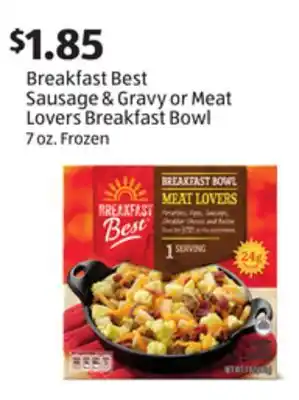 Aldi Breakfast Best Sausage & Gravy or Meat Lovers Breakfast Bowl offer