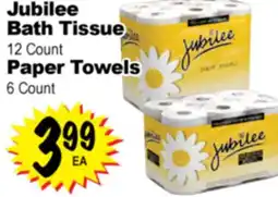 Superior Grocers Jubilee Bath Tissue 12 Count Paper Towels 6 Count offer