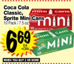 Superior Grocers Coca Cola Classic, Sprite Mini Cans offer