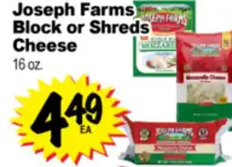 Superior Grocers Joseph Farms Block or Shreds Cheese offer